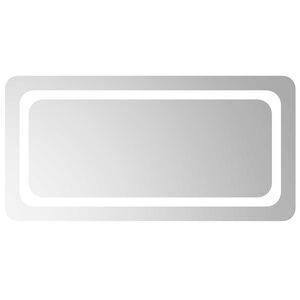 vidaXL LED Badevindu med speil Gjennomsiktig 80 x 40 cm herdet glass