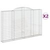 vidaXL Gabionkurver buede 2 stk 300x30x180/200 cm galvanisert jern
