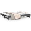 vidaXL Uttrekkbar dagseng gr&aring; 2x(80x200) cm heltre furu