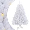 vidaXL Kunstig sammensatt juletre Hvit 150 cm PVC og st&aring;l 150 LED-lys
