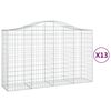 vidaXL Gabionkurver buede 13 stk 200x50x120/140 cm galvanisert jern