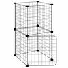 vidaXL Dyrebur 8 paneler med d&oslash;r svart 35x35x70 cm st&aring;l