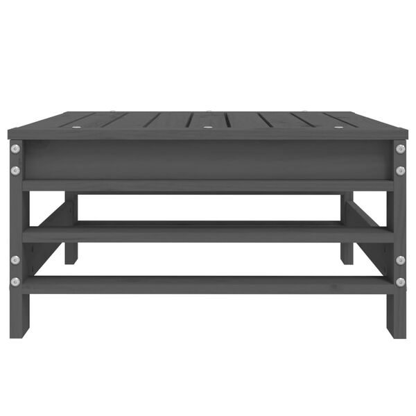 vidaXL Hagefotskammel grå heltre furu