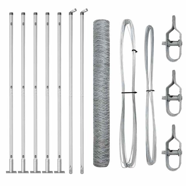 vidaXL Gjerdep&aring;le s&oslash;lv 10 x 1 m (50 mm nett) St&aring;l