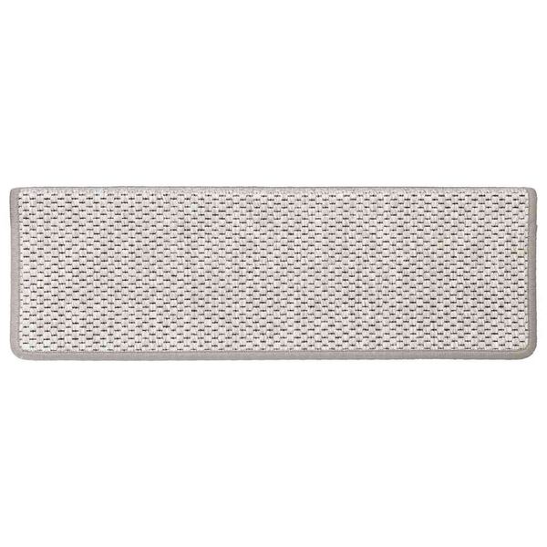 vidaXL Selvklebende trappematter sisal 15 stk 65x21x4 cm platina