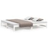 vidaXL Uttrekkbar dagseng hvit 2x(90x200) cm heltre furu