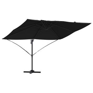 vidaXL Kipp Roma Parasol Svart og svart 352 x 251 x 260 cm