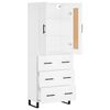 vidaXL Highboard hvit 69,5x34x180 cm konstruert tre