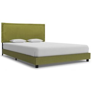 vidaXL Sengeramme uten Madrass Gr&oslash;nt Stoff 135x190 cm