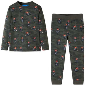 Pyjamas for barn med lange ermer kaki 128