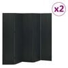 vidaXL Romdeler 4 paneler 2 stk svart 200x180 cm st&aring;l