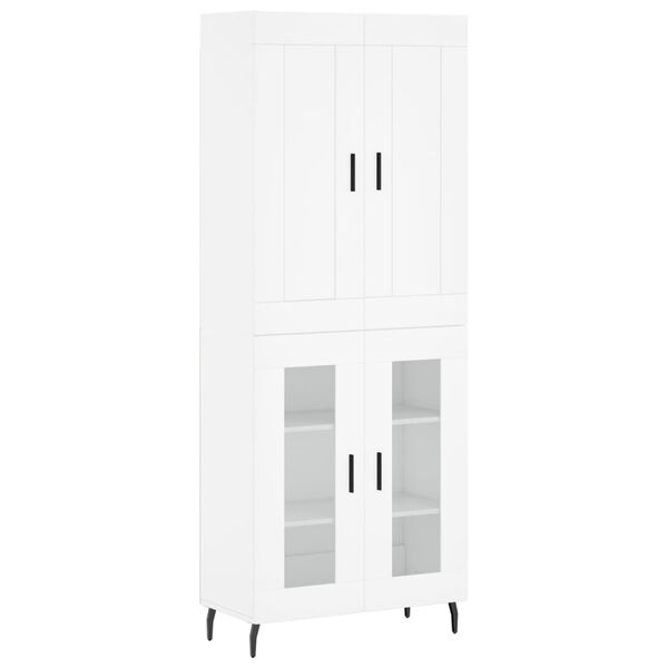 vidaXL Highboard hvit 69,5x34x180 cm konstruert tre