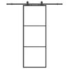 vidaXL Skyved&oslash;r med monteringssett svart 76x205 cm ESG-glass