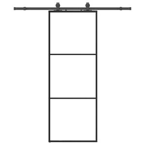 vidaXL Skyved&oslash;r med monteringssett svart 76x205 cm ESG-glass