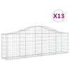 vidaXL Gabionkurver buede 13 stk 200x30x60/80 cm galvanisert jern