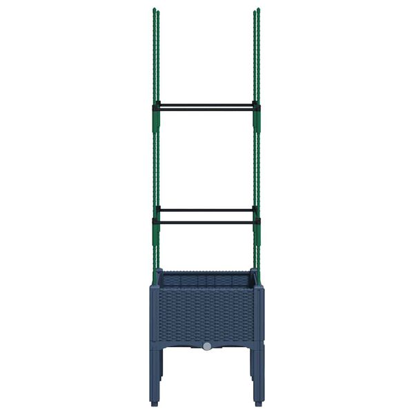 vidaXL Plantekasse med espalier blågrå 40x40x142,5 cm PP