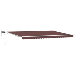 vidaXL Manuell uttrekkbar markise med LED brun 500x300 cm
