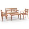 vidaXL Hagesofagruppe 4 deler heltre teak