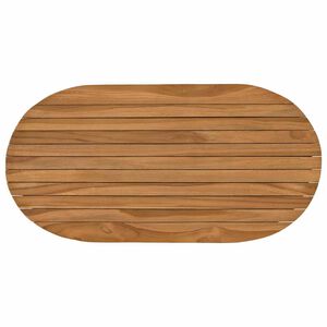 vidaXL Bordplate 80 x 40 x 3,5 cm Oval Massivt Teaktre Naturlig