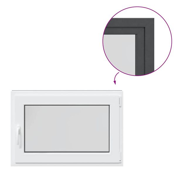 vidaXL Kjellervindu "RISOR" 90x70 cm vipp-og-sving DIN høyre antrasitt