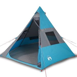 vidaXL Campingtelt tipi 7 personer bl&aring; vanntett