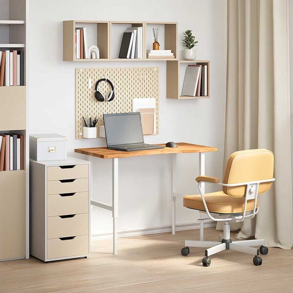 vidaXL Bordplate lysebrun 100x50x2,5 cm rektangulær heltre eik