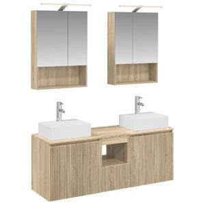 vidaXL Baderomsskapsett 5 pcs Sonoma eik Konstruert tre