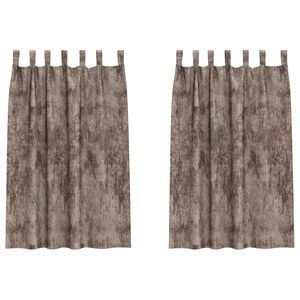 vidaXL Fløyel Gardiner 2 pcs Cappuccino 175 x 140 cm Fløyel