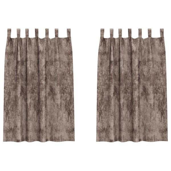 vidaXL Fløyel Gardiner 2 pcs Cappuccino 175 x 140 cm Fløyel