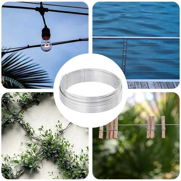 vidaXL Gjerde binding wire s&oslash;lv 33 m Varmegalvanisert kabel