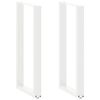 vidaXL Barbordben U-formet 2 stk hvit 50x(100-101) cm st&aring;l