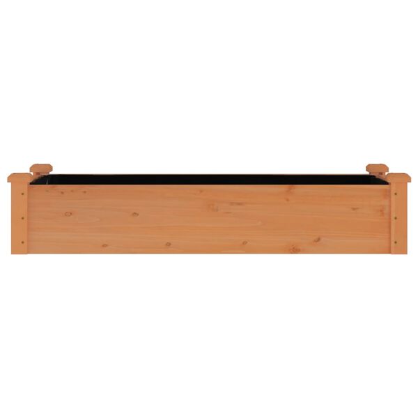 vidaXL Høybed med foring brun 120x45x25 cm heltre gran