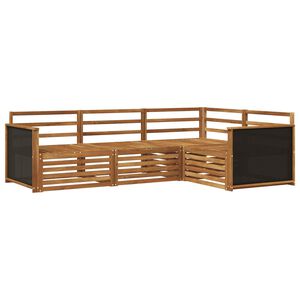 vidaXL Utend&oslash;rs sofa-sett 4 stk. Naturlig Solid akasietre