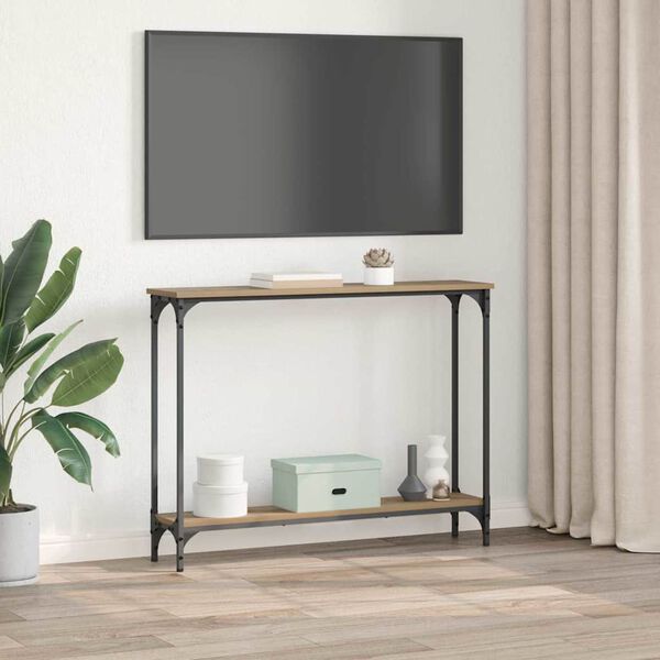 vidaXL Konsollbord Artisan Eik 100 x 22,5 x 75 cm Konstruert tre