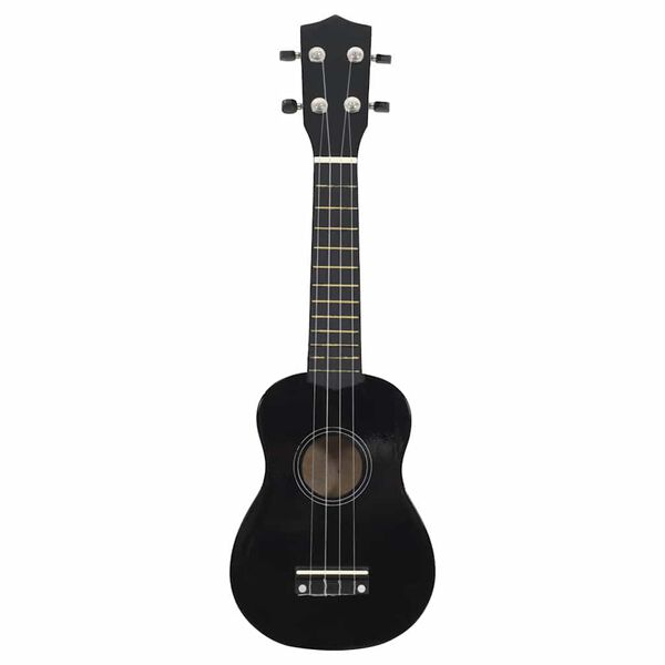 vidaXL Sopran-ukulele sett med veske for barn svart 21"