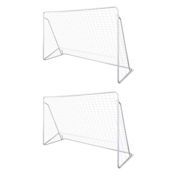 vidaXL Fotballm&aring;l st&aring;l 2 stk 240x90x150 cm