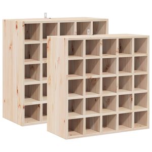 vidaXL Vinhylle 2 stk. Naturlig 56 x 25 x 56 cm Massiv furu