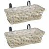 vidaXL Hengende Plantekurv GENDT 2 stk. Naturlig gr&aring; 48 x 22 x 15 cm