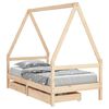vidaXL Barnesengeramme med skuffer 80x160 cm heltre furu