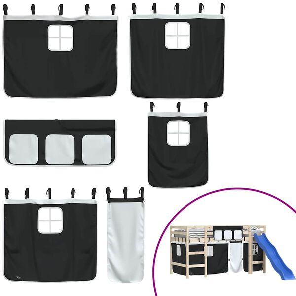 vidaXL Gardiner for k&oslash;yeseng hvit og svart polyester