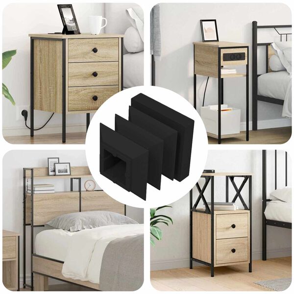 vidaXL Endelokk 12 pcs Svart 15 x 15 x 15 mm PP