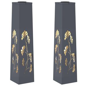 vidaXL Solenergi LED stibelys 2 stk. Varmhvit 18 x 18 x 80 cm