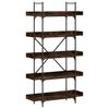 vidaXL Bokhylle 5 etasjer r&oslash;kt eik 100x33x180,5 cm konstruert tre