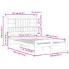 vidaXL Seng med bokhylle uten madrass 135x190 cm heltre furu