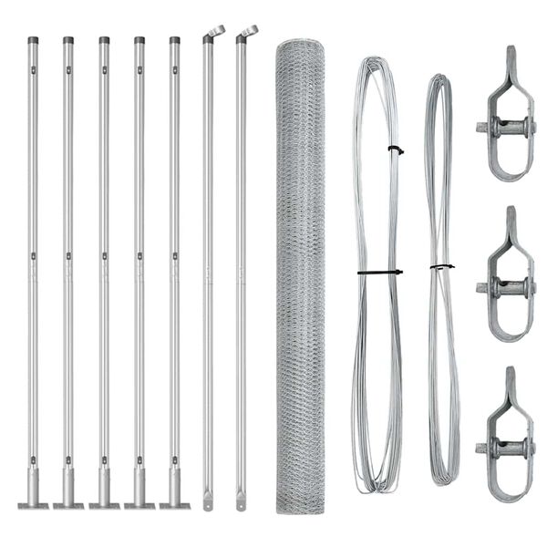 vidaXL Gjerdep&aring;le s&oslash;lv 10 x 1,5 m (13 mm nett) St&aring;l