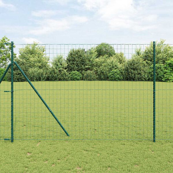 vidaXL Euro gjerde grønn 1.6 x 10 m PVC-belagt jern