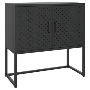 vidaXL Skjenk svart 75x35x75 cm st&aring;l