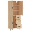 vidaXL Highboard sonoma eik 69,5x34x180 cm konstruert tre