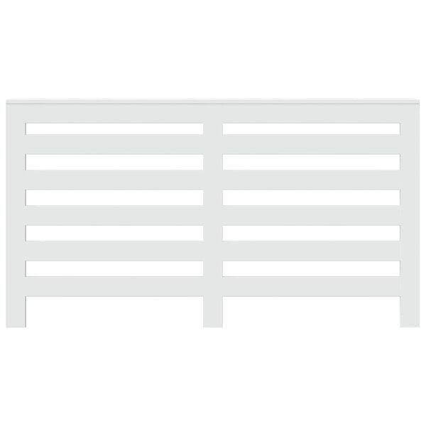 vidaXL Radiatordeksel hvit 149x20x82 cm konstruert tre