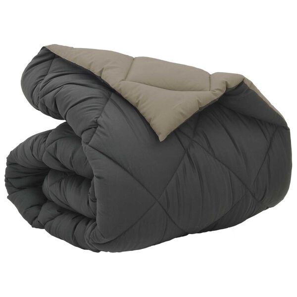 vidaXL Vinter Dynen Lys gr&aring; og antrasitt 220 x 135 cm Mikrofiber